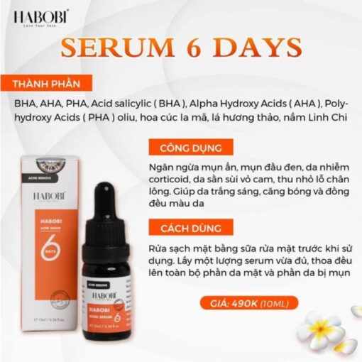 Serum trị mụn 6Days Habobi: Giải Pháp Cho Làn Da Sạch Mụn, Sáng Mịn