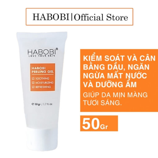 Tẩy tế bào chhết da mặt Habobi Peeling Gel 50g - Loại bỏ tế bào chết, Se khít lỗ chân lông, dưỡng da trắng sáng